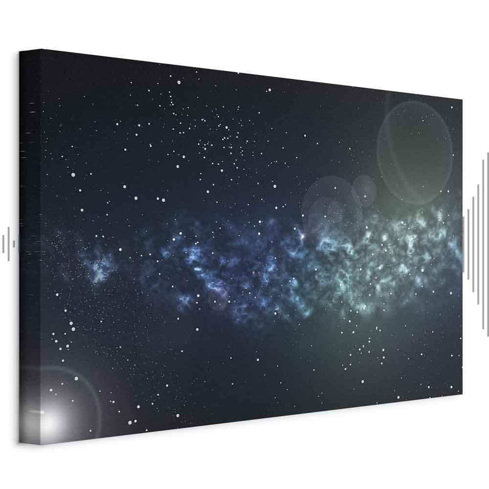 Lærredsbillede Space bredformat med stjernehimmel - 90 x 60 cm - Akustisk