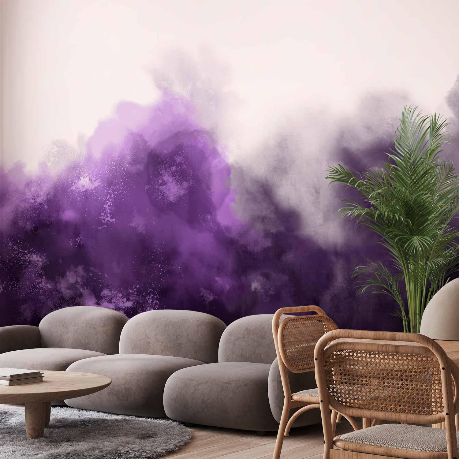 Fototapet Watercolour Variation Violet - abstrakt akvarel fototapet - 450 x 315 cm - Premium