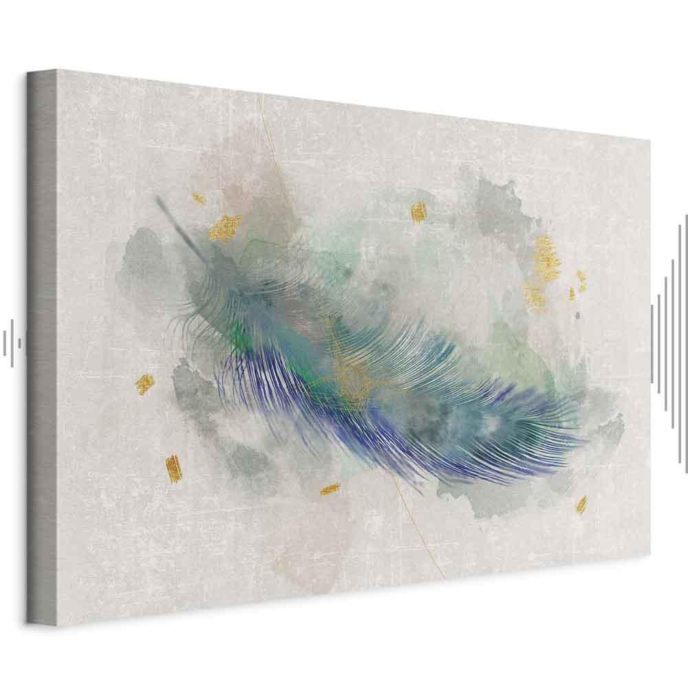 Abstrakt lærredsbillede Blåt Eventyr i bredformat - 60 x 40 cm - Akustisk
