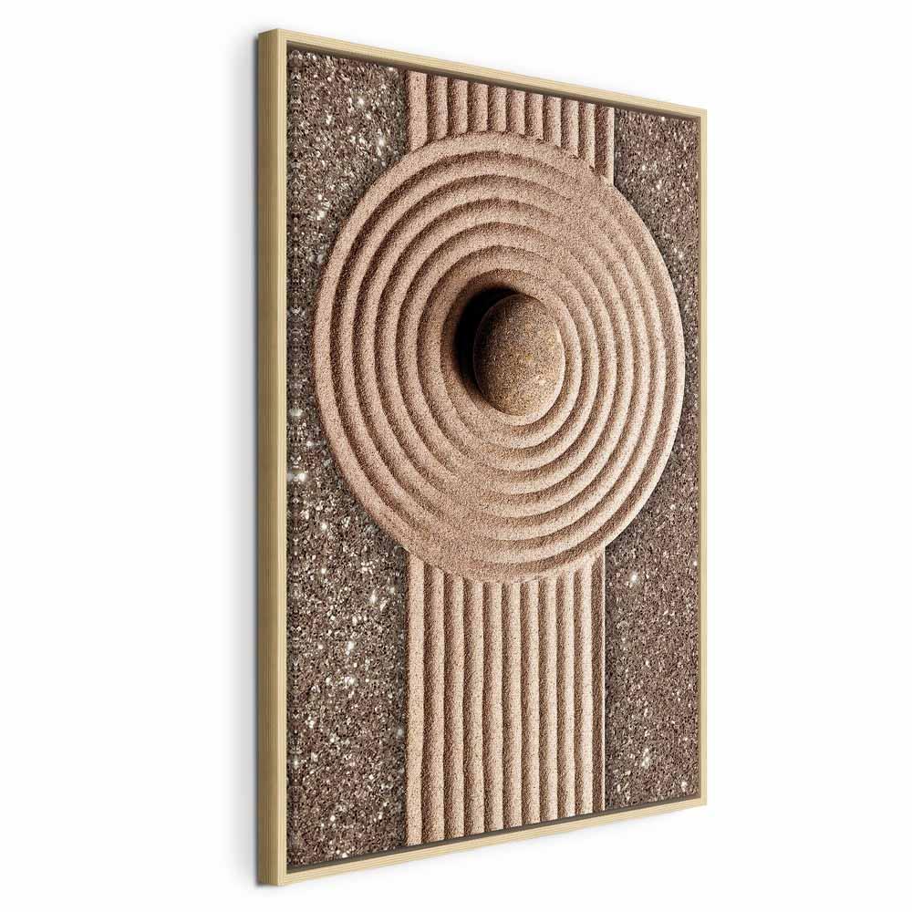 Abstrakt billede på lærred Energy Flow lodret - 40 x 60 cm - I en naturlig træramme