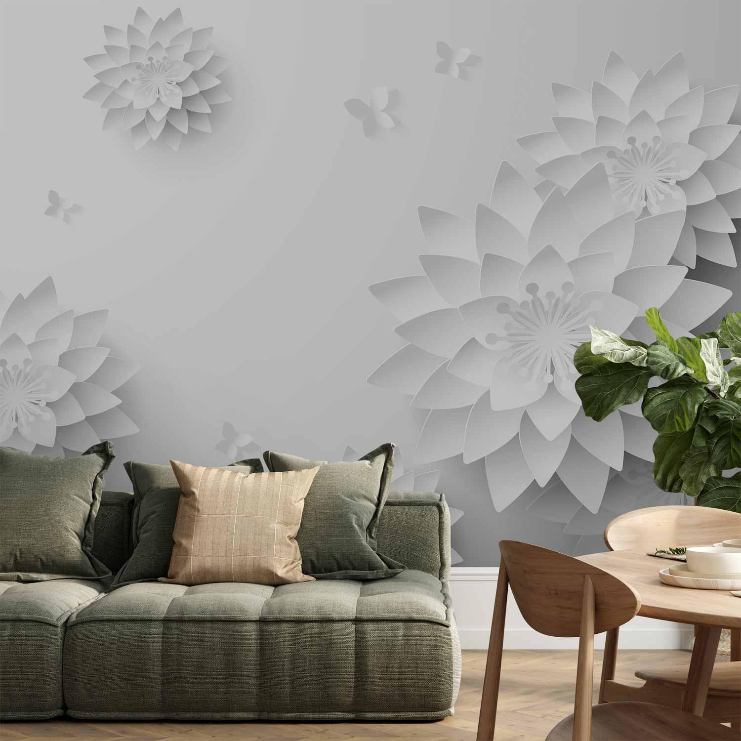 Fototapet Orientalske blomster - 450 x 315 cm - Standard