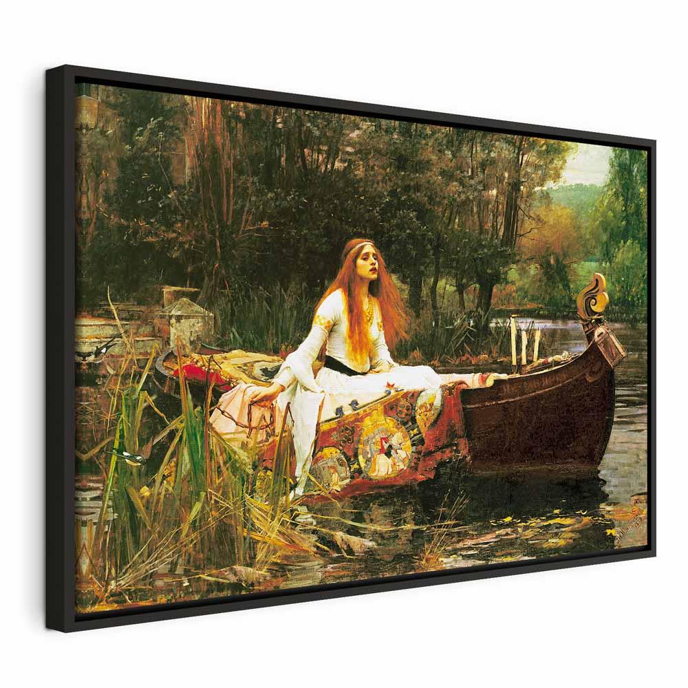 John William Waterhouse Lady of Shalott billede på lærred - 60 x 40 cm - I en sort træramme