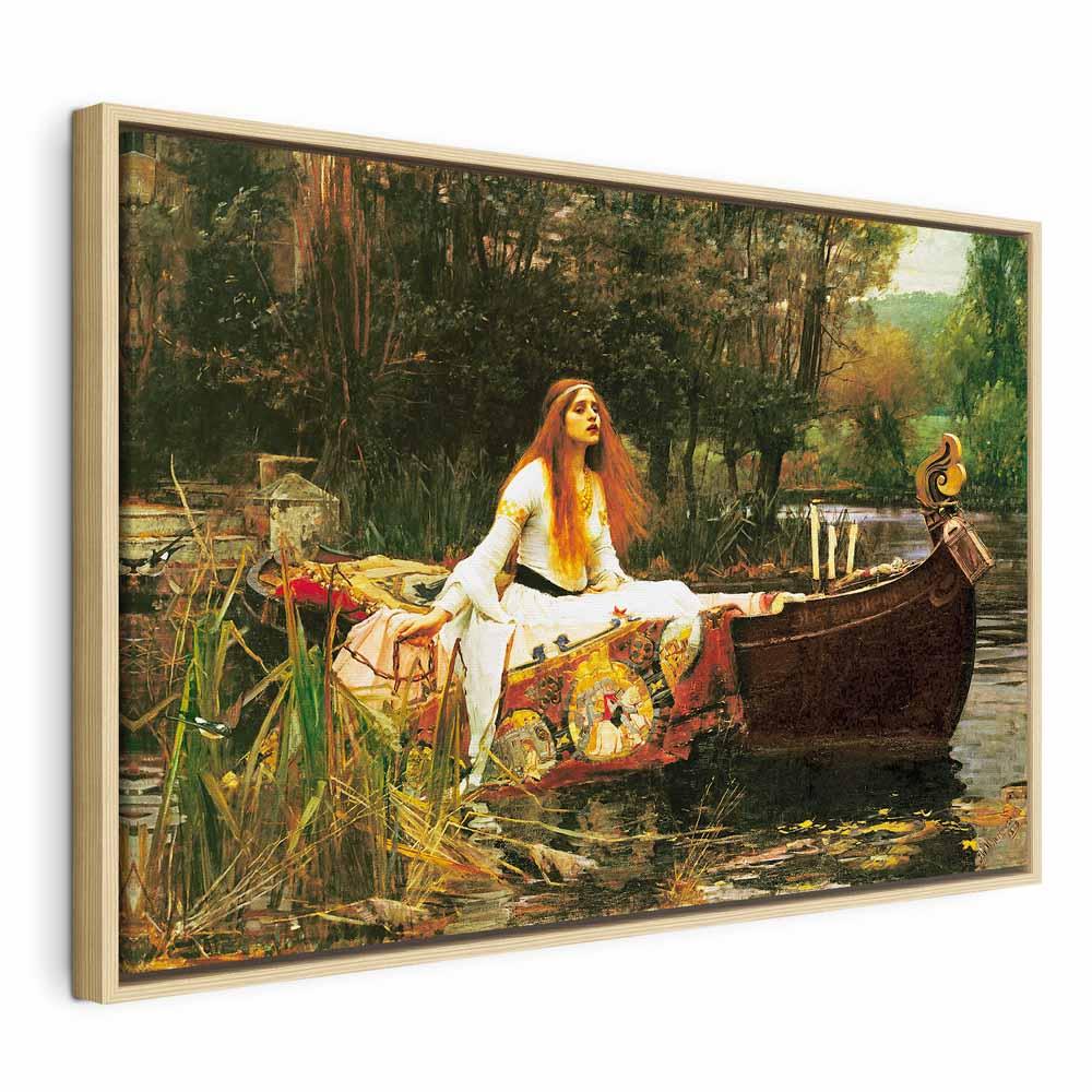 John William Waterhouse Lady of Shalott billede på lærred - 120 x 80 cm - I en naturlig træramme