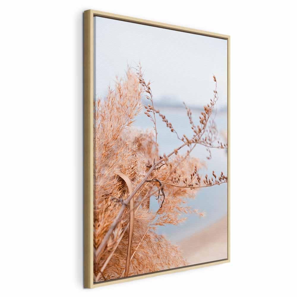 Lærredsbillede Sophisticated Twigs lodret naturmotiv - 40 x 60 cm - I en naturlig træramme