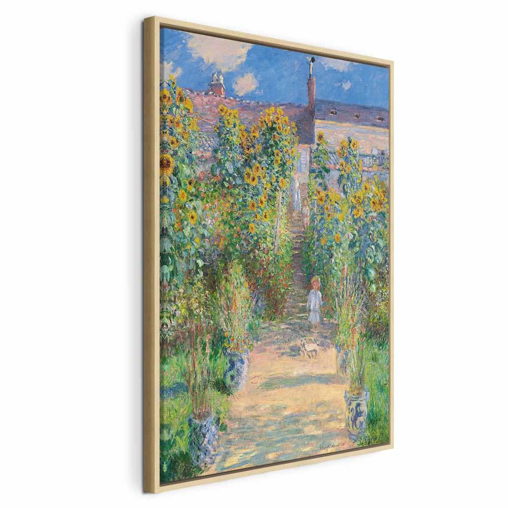 Claude Monet lærredsbillede - Monets have i Vétheuil - 40 x 60 cm - I en naturlig træramme