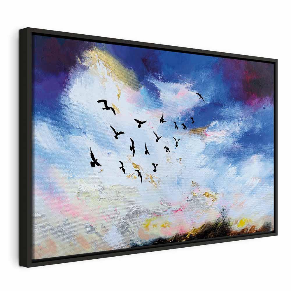 Lærredsbillede Autumn Is Coming bredformat - 60 x 40 cm - I en sort træramme