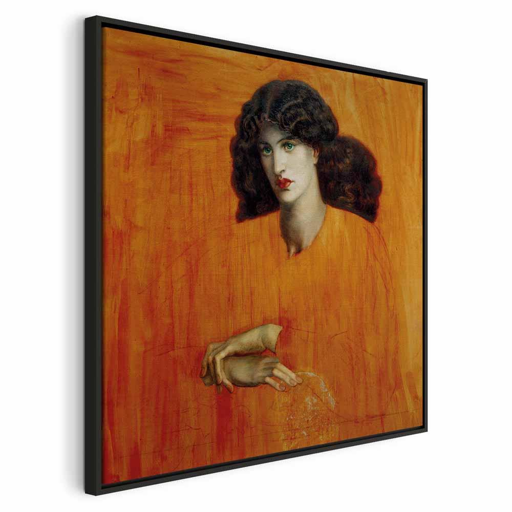Dante Gabriel Rossetti La Donna della Finestra lærredsbillede - 80 x 80 cm - I en sort træramme
