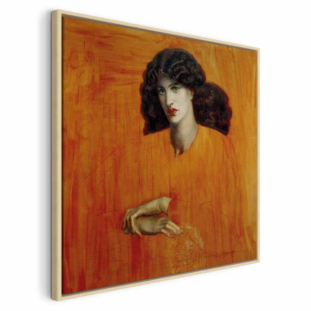 Dante Gabriel Rossetti La Donna della Finestra lærredsbillede - 40 x 40 cm - I en naturlig træramme