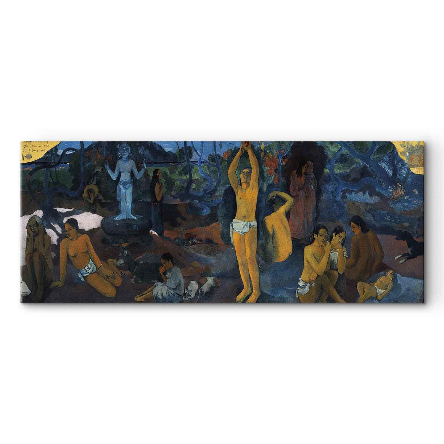Paul Gauguin billede på lærred 100 x 40 cm - Hvor kommer vi fra? Hvad er vi? Hvor går vi hen? - 100 x 40 cm - Premium Print