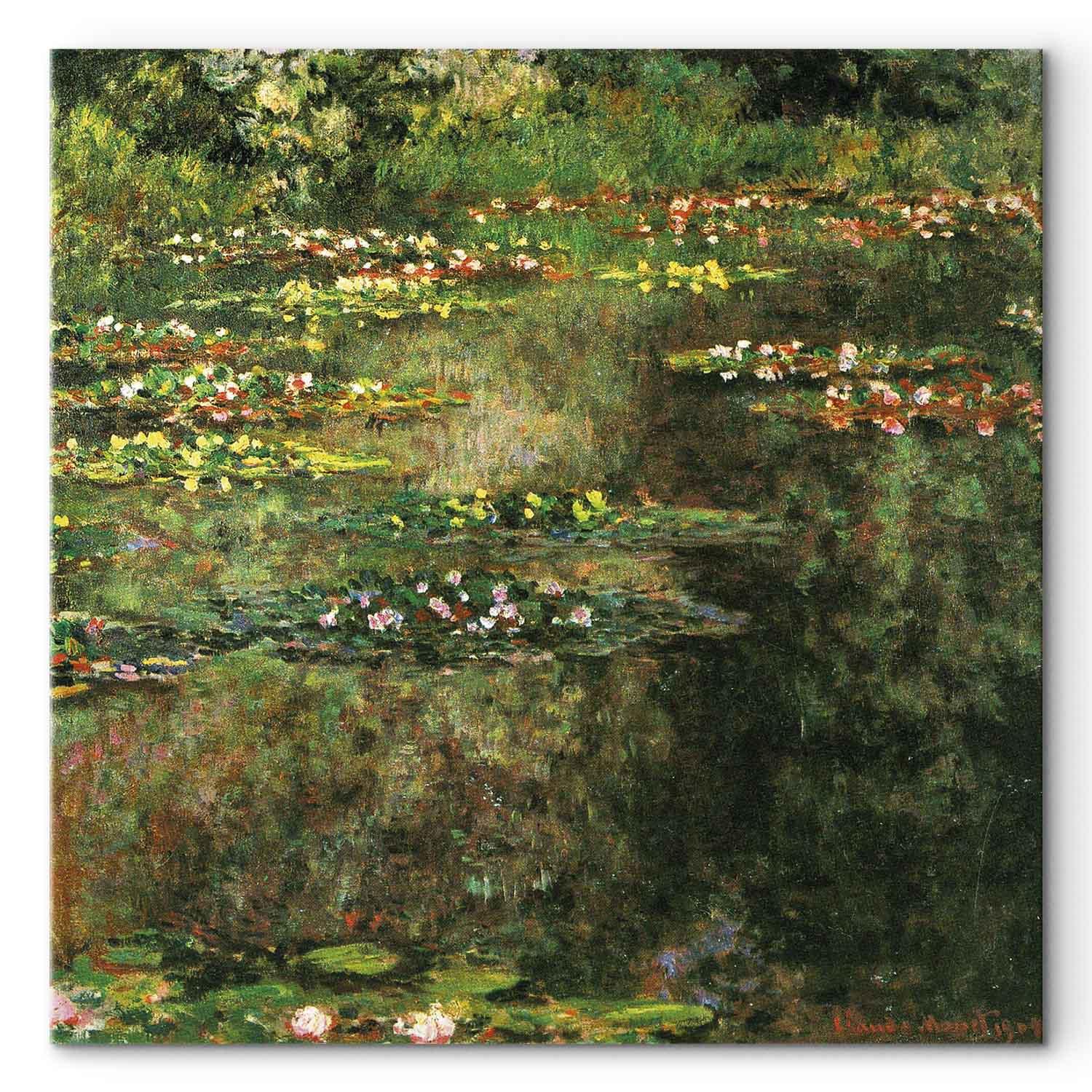 Claude Monet Dam med åkander - billede på lærred - 40 x 40 cm - Premium Print