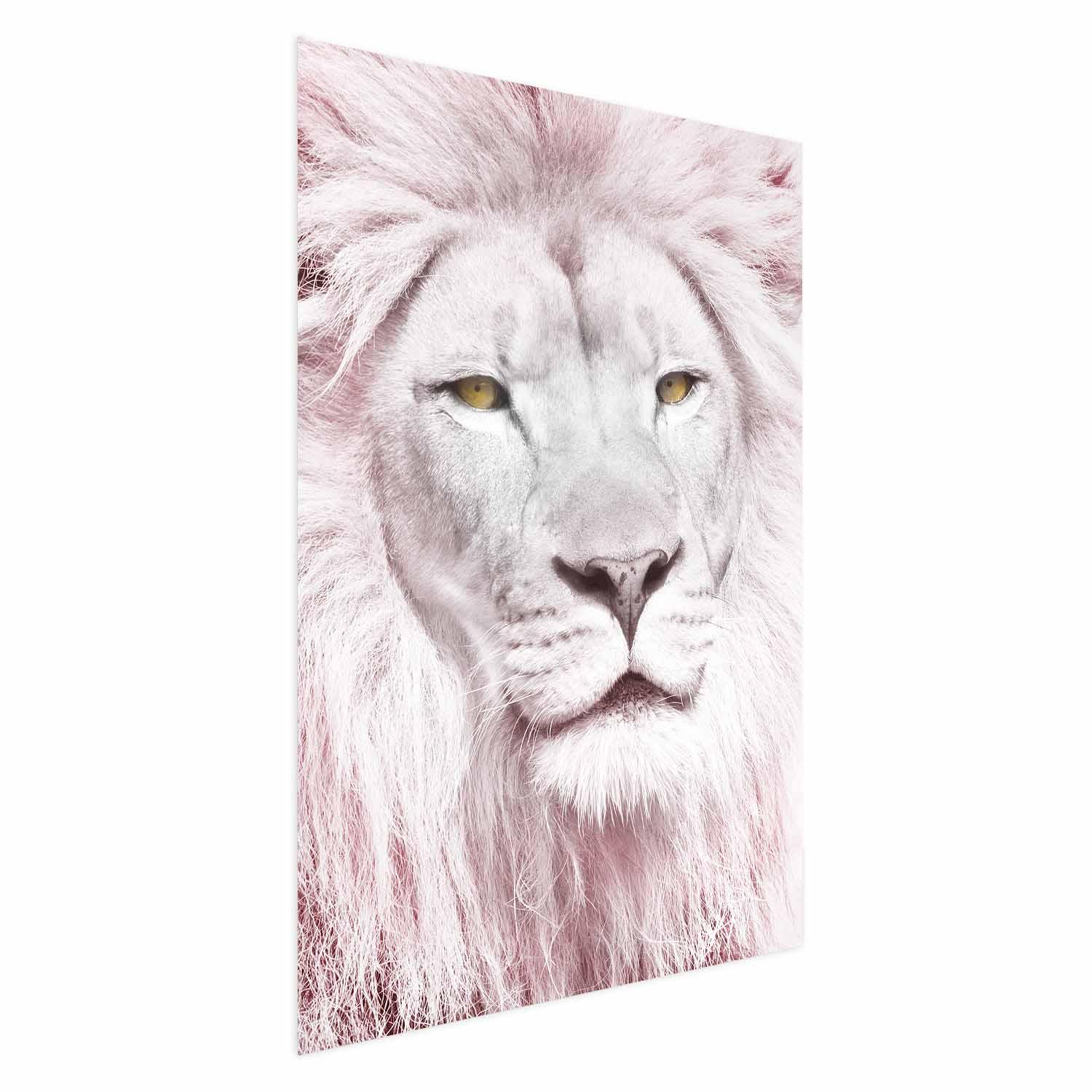 Dyreplakat Skønhed i styrke med løvemotiv - 60 x 90 cm - Uden ramme