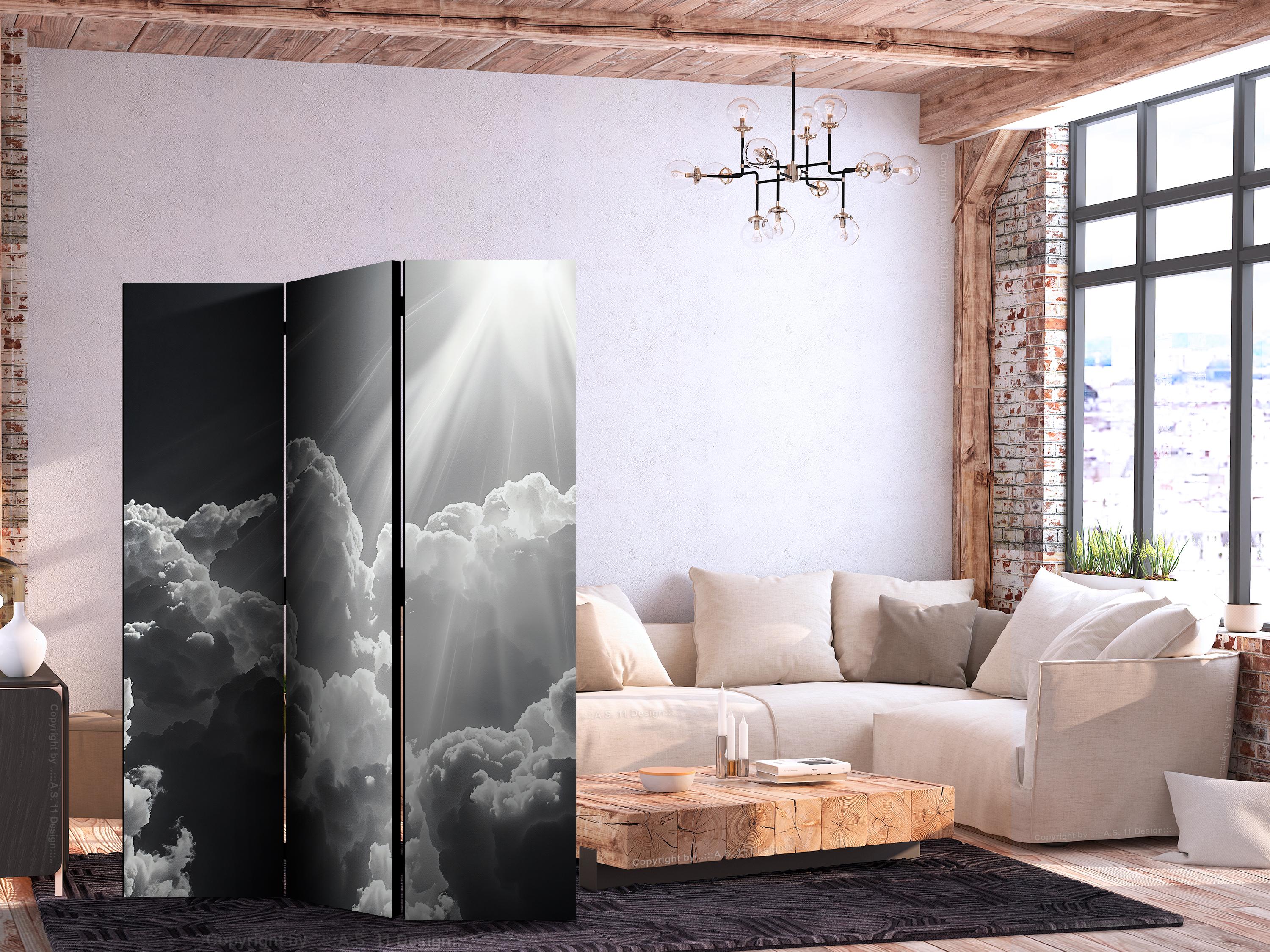 3-delt rumdeler Hope in the Clouds med skyer 135 x 172 cm - 135 x 172 cm - Akustik
