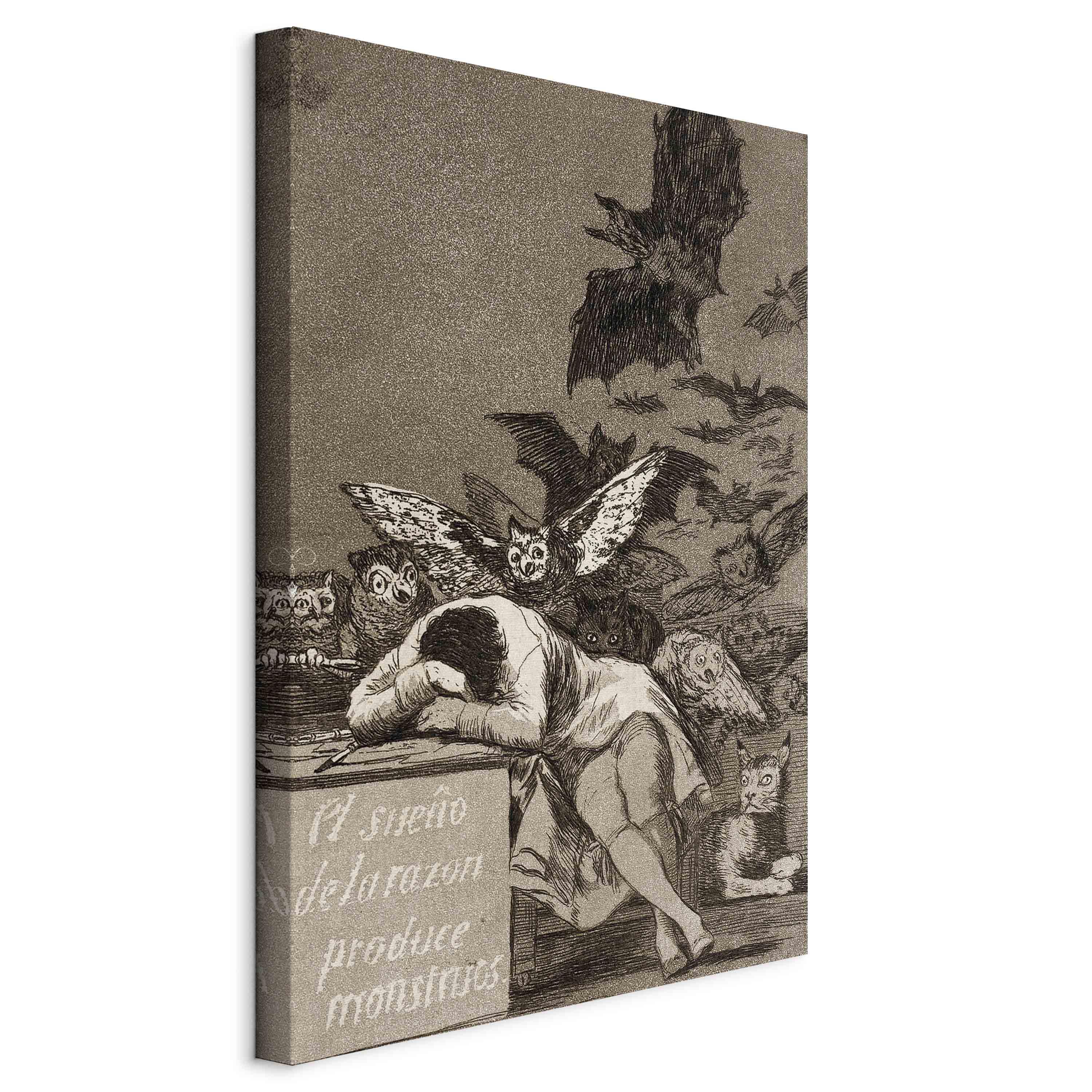 Francisco Goya lærredsbillede - Fornuftens søvn skaber monstre - 20 x 30 cm - På italiensk lærred