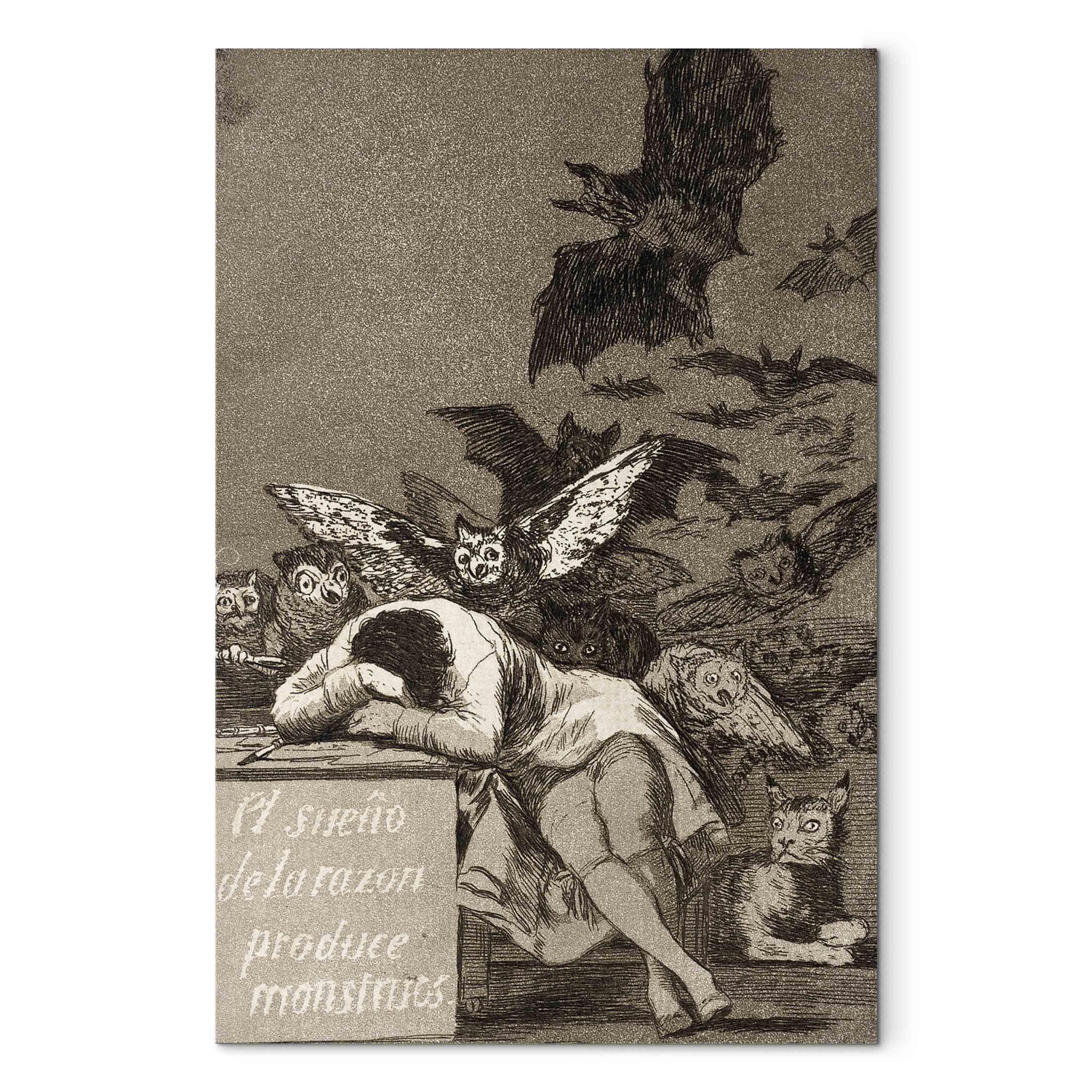 Francisco Goya lærredsbillede - Fornuftens søvn skaber monstre - 20 x 30 cm - Premium Print