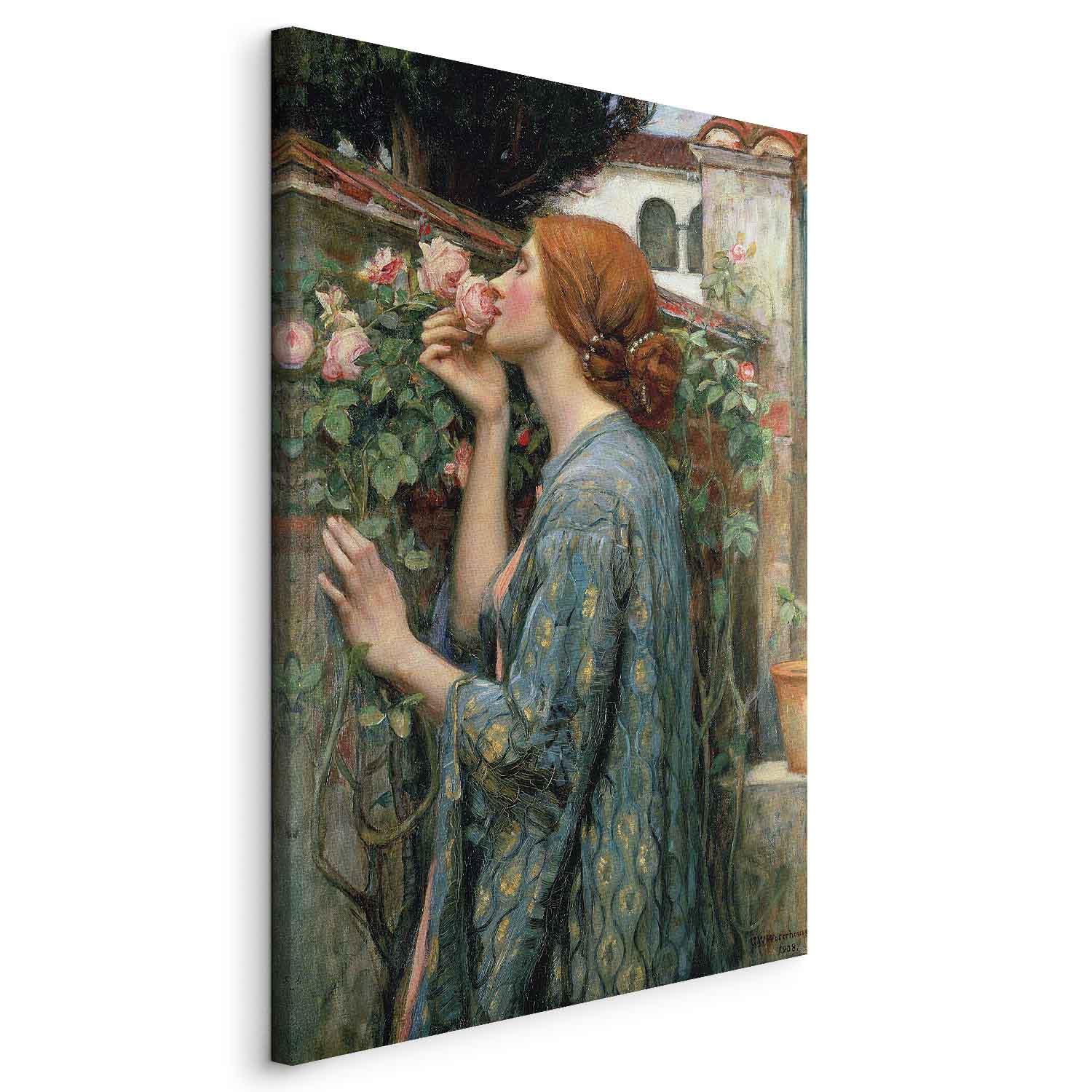 John William Waterhouse billede på lærred - Rosens sjæl - 20 x 30 cm - På italiensk lærred
