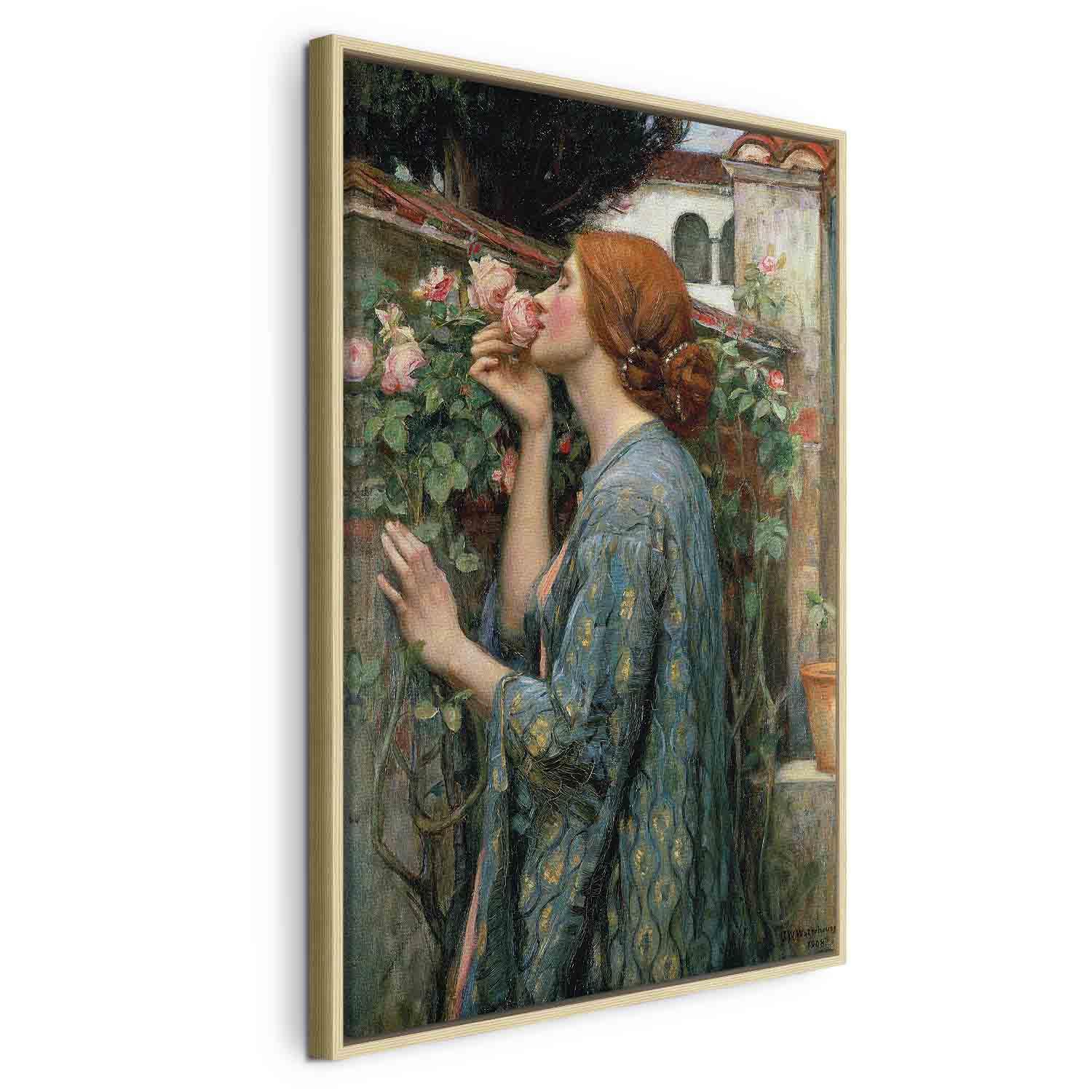 John William Waterhouse billede på lærred - Rosens sjæl - 40 x 60 cm - I en naturlig træramme