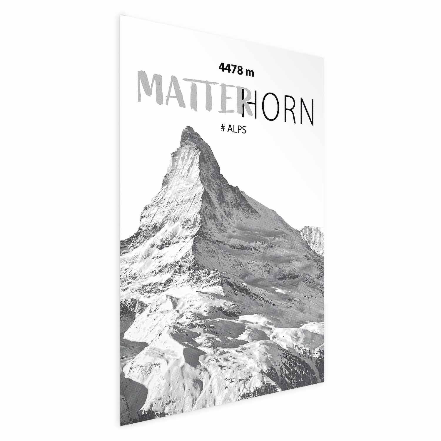 Matterhorn plakat med bjerglandskab - 29.7 x 42 cm - Uden ramme