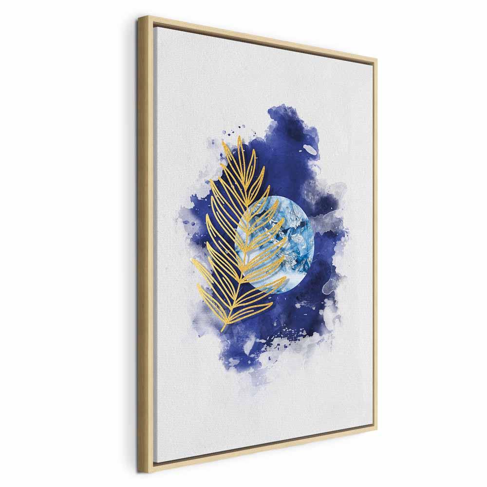 Lærredsbillede Magic Plant lodret - bladmotiv - 40 x 60 cm - I en naturlig træramme