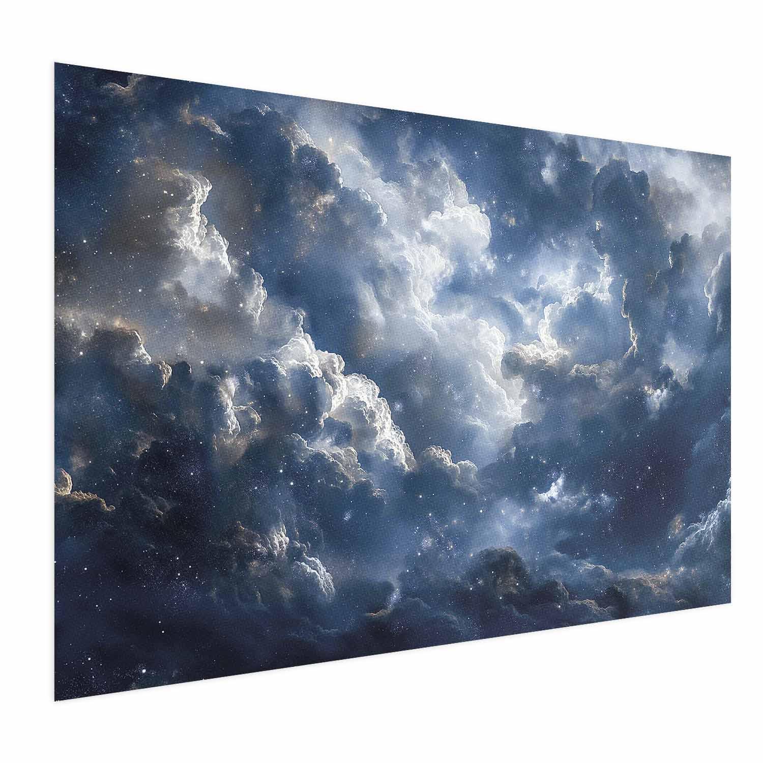 Plakat med skyer og stjerner - Astronomiske vidundere - 60 x 40 cm - Uden ramme