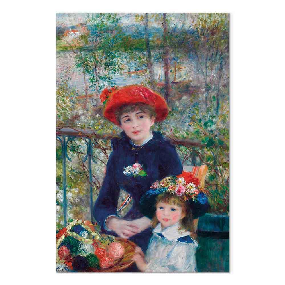 Pierre-Auguste Renoir billede på lærred - To søstre på terrassen - 40 x 60 cm - Akustisk