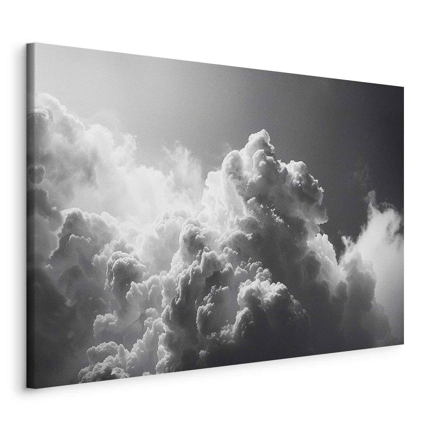 Lærredsbillede Solen gennem mørke skyer - 120 x 80 cm - På italiensk lærred