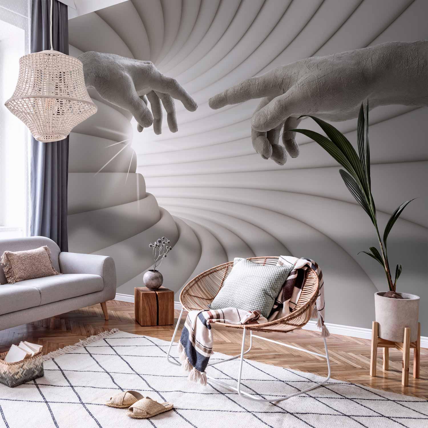 Fototapet Berøring - moderne vægdekoration med mennesker - 400 x 280 cm - Standard
