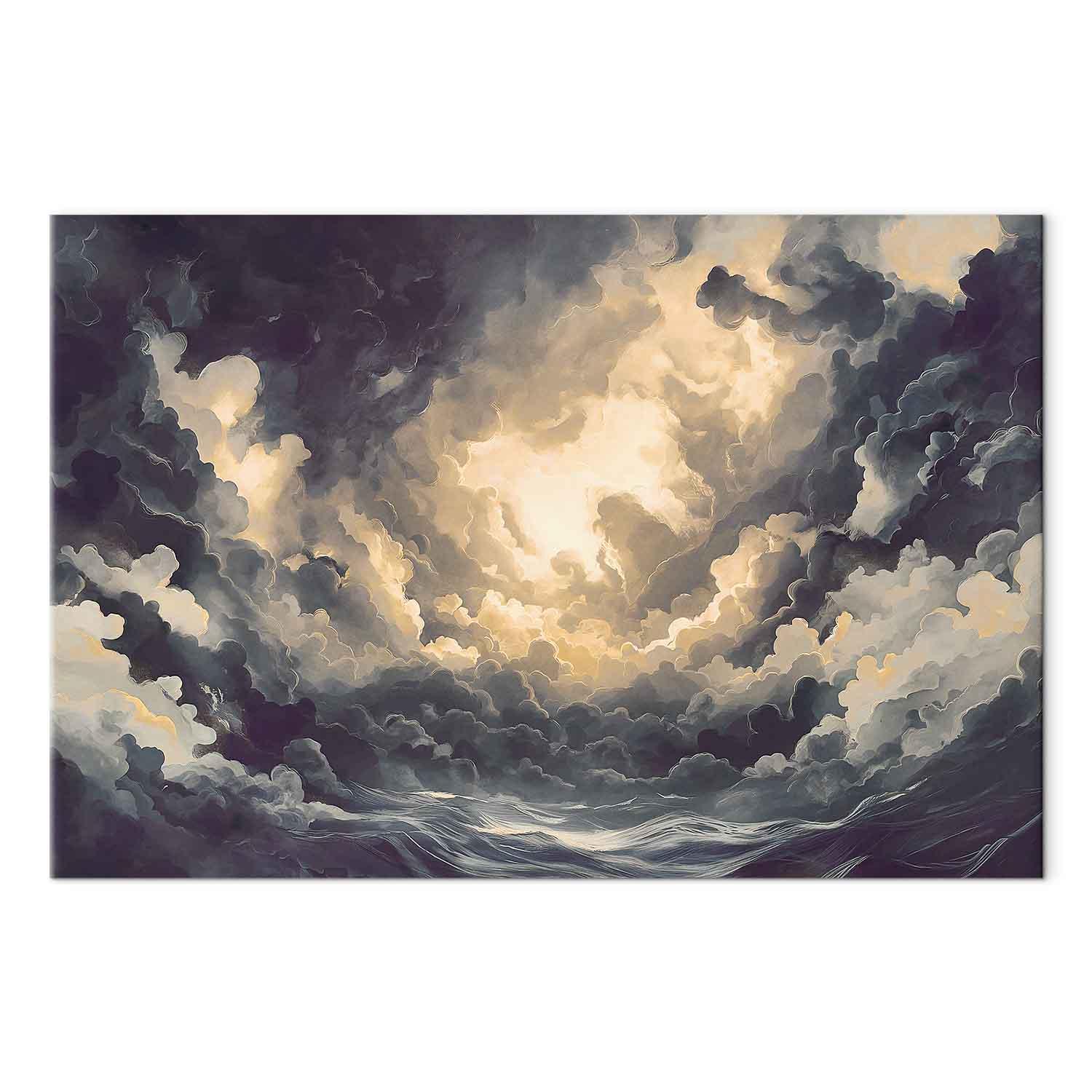 Lærredsbillede Epic Light Play - solen mod skyerne - 120 x 80 cm - Premium Print