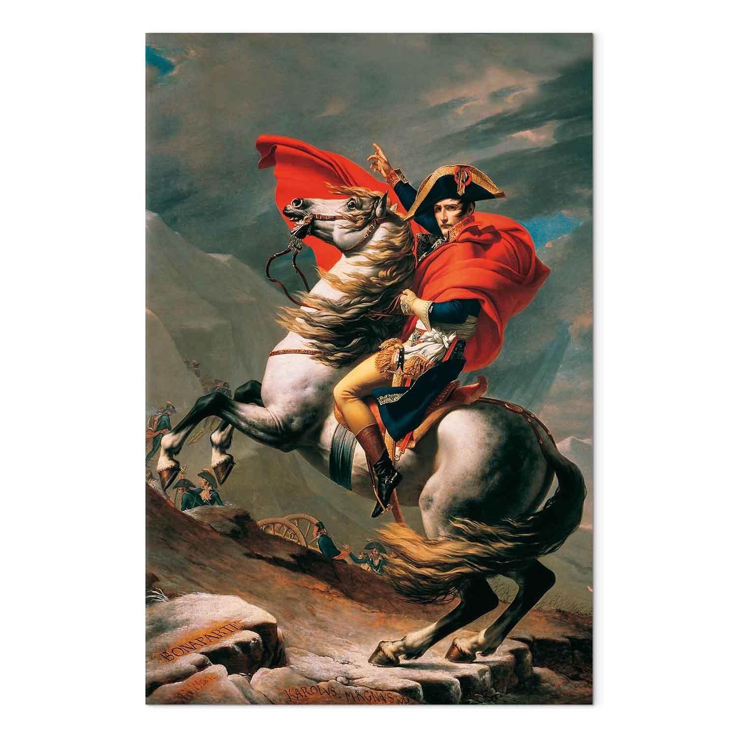 Jacques-Louis David - Napoleon krydser Alperne lærredsbillede - 20 x 30 cm - Akustisk
