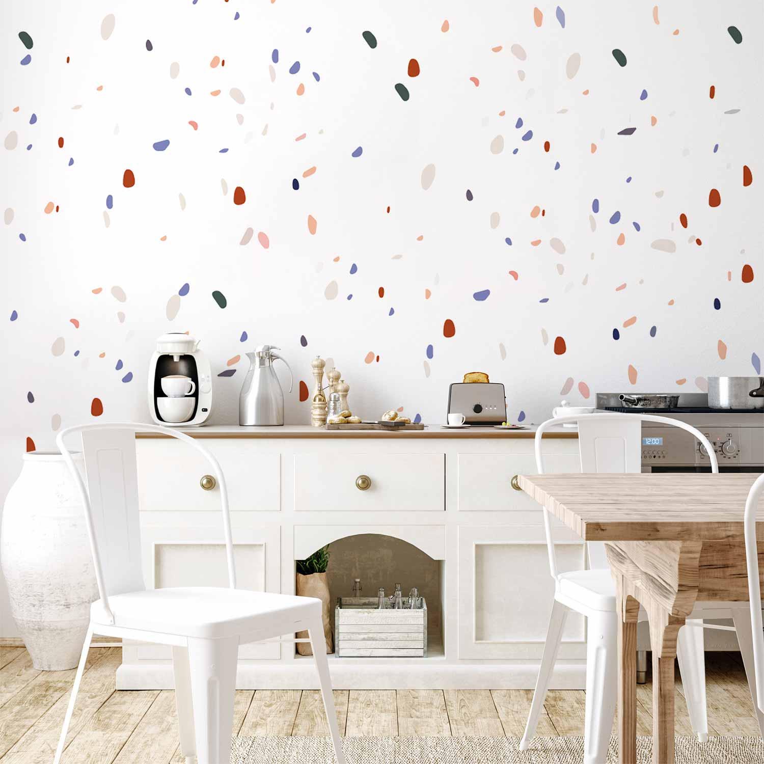Fototapet Classic Terrazzo på hvid baggrund - 400 x 280 cm - Vandtæt