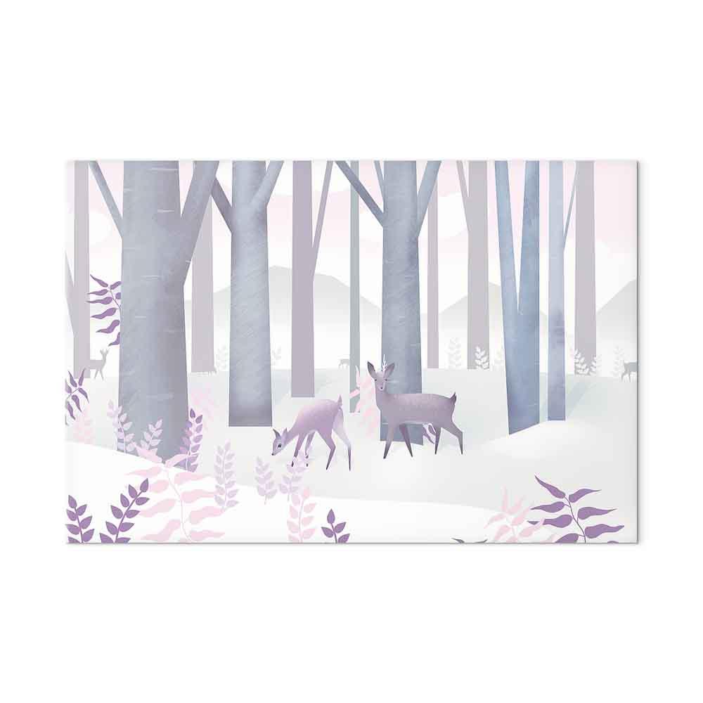 Lærredsbillede Eventyrskov med rådyr - 1 del, lodret, variant 2 - 90 x 60 cm - Premium Print