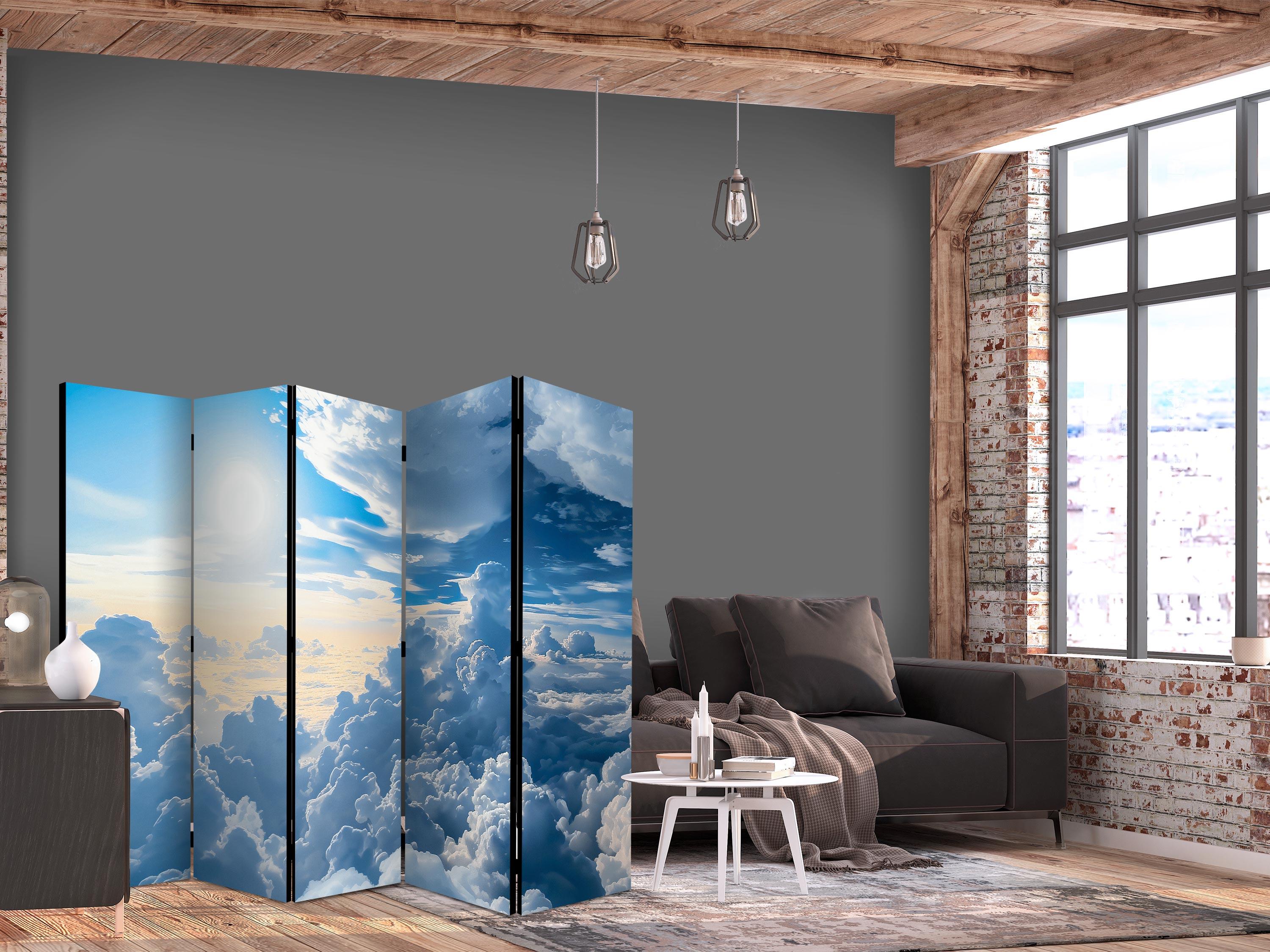 5-panels skærmvæg 225 x 172 cm - Symphony of Light med himmel og skyer - 225 x 172 cm - Akustik