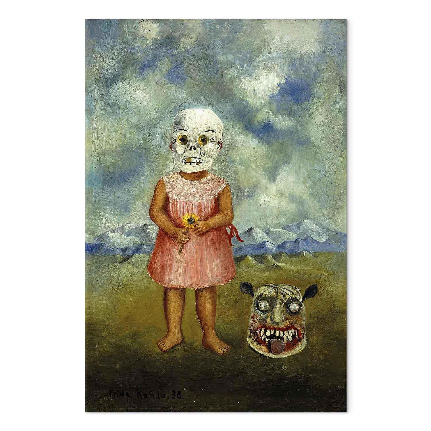 Frida Kahlo - Pige med dødsmaske lærredsbillede - 60 x 90 cm - Akustisk
