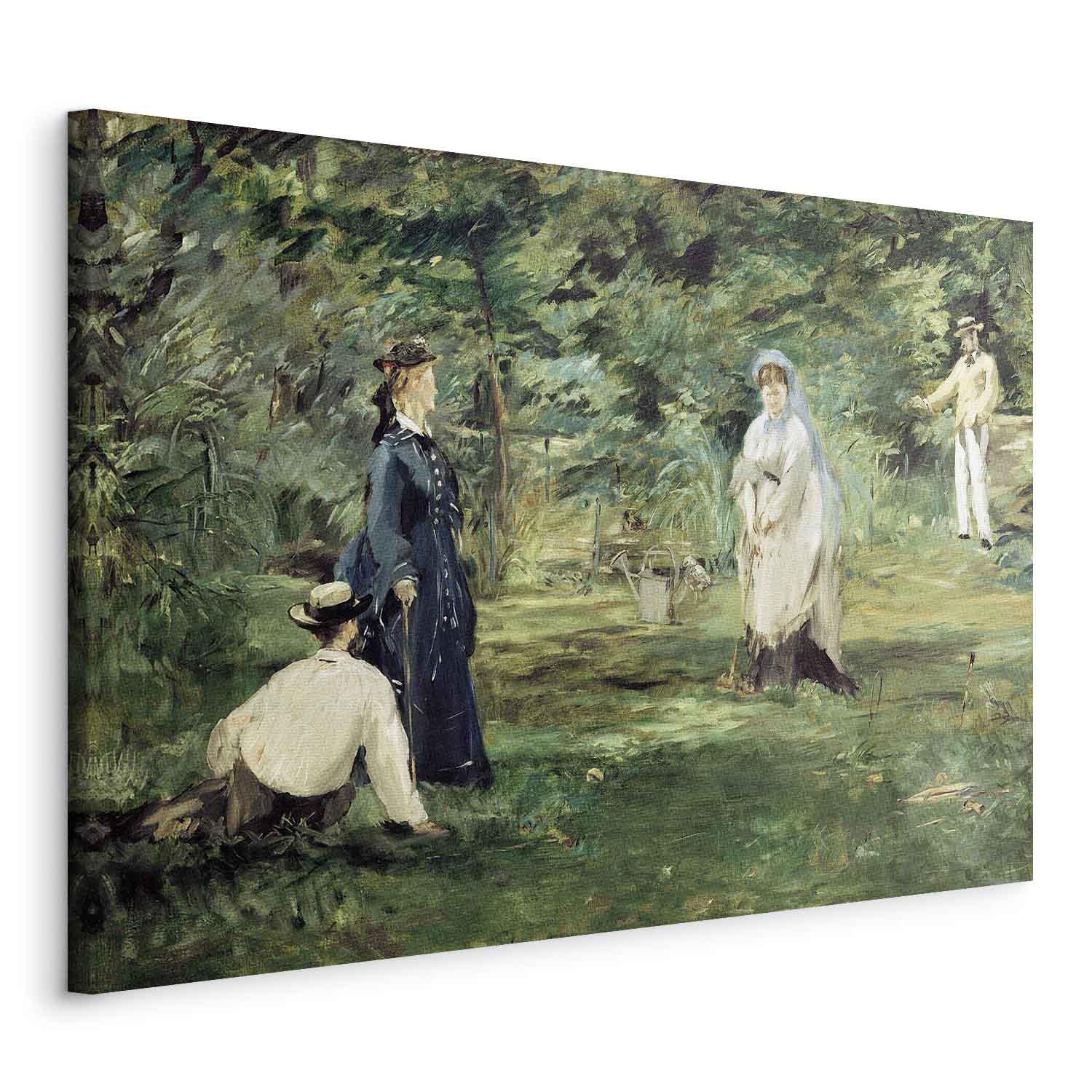 Édouard Manet lærredsbillede - Krocketfesten i Paris - 30 x 20 cm - På italiensk lærred