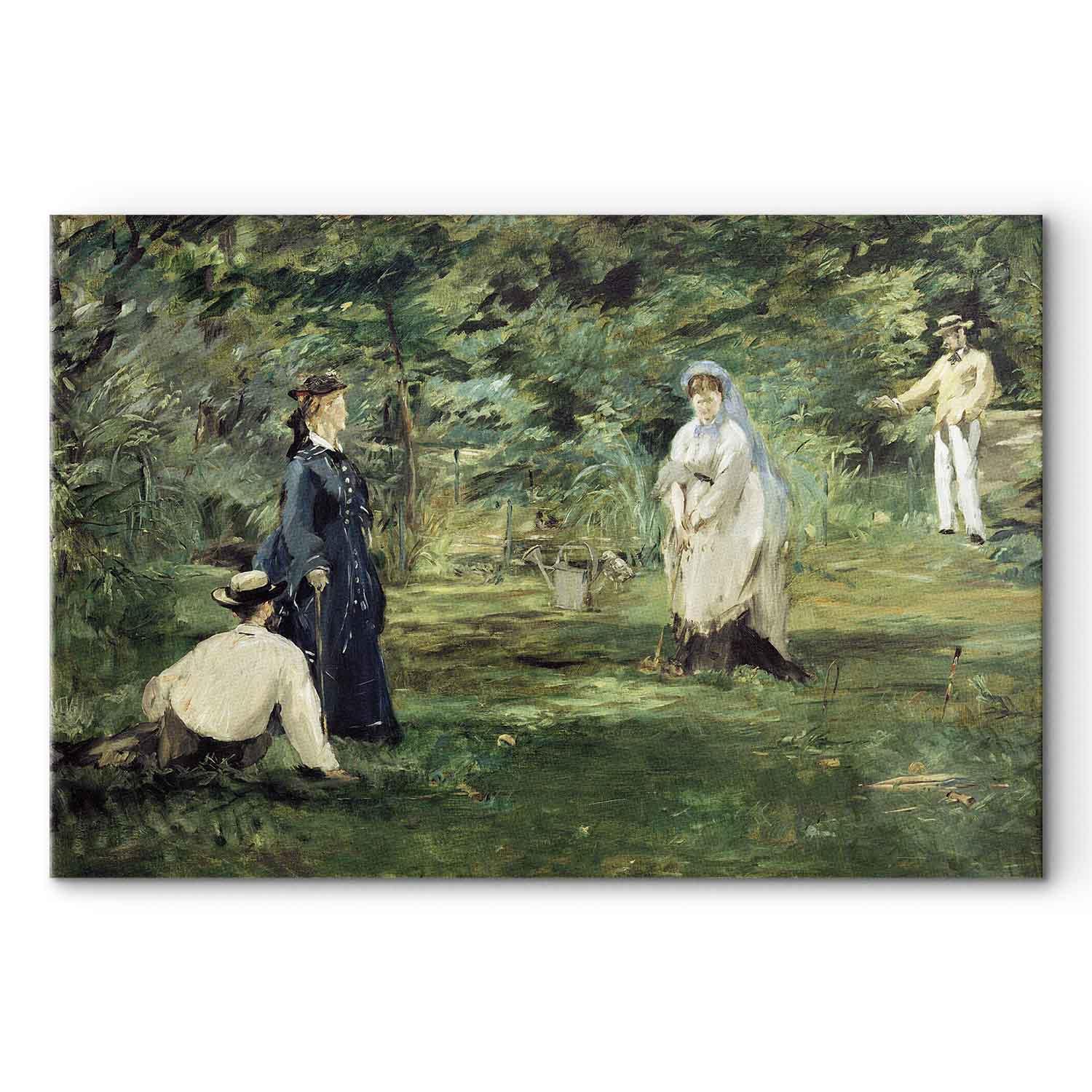 Édouard Manet lærredsbillede - Krocketfesten i Paris - 90 x 60 cm - Premium Print