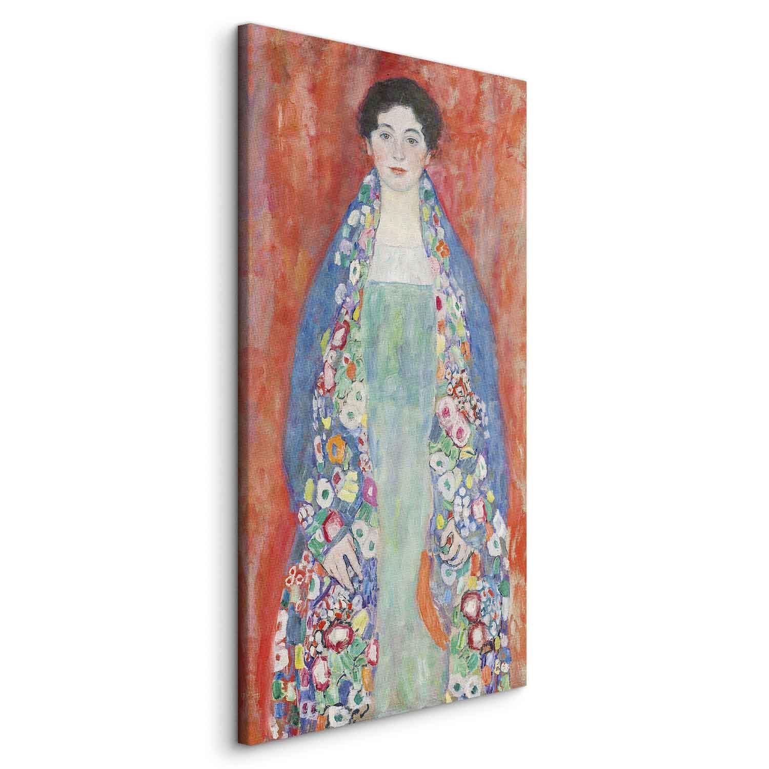 Gustav Klimt Portræt af Fräulein Lieser - billede på lærred - 30 x 60 cm - På italiensk lærred