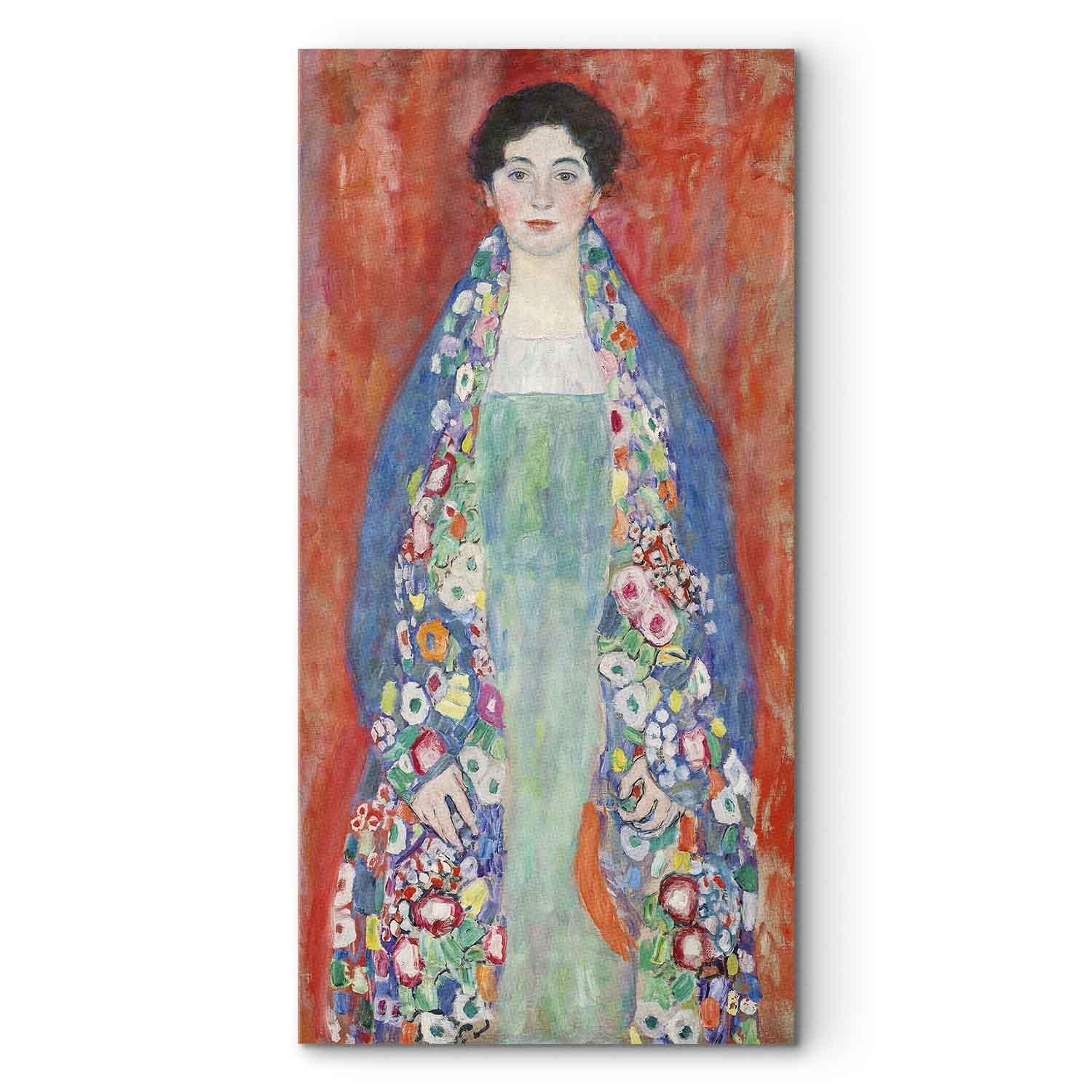 Gustav Klimt Portræt af Fräulein Lieser - billede på lærred - 30 x 60 cm - Premium Print