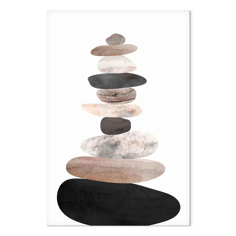 Abstrakt lærredsbillede Kunsten at skabe balance - 40 x 60 cm - Premium Print