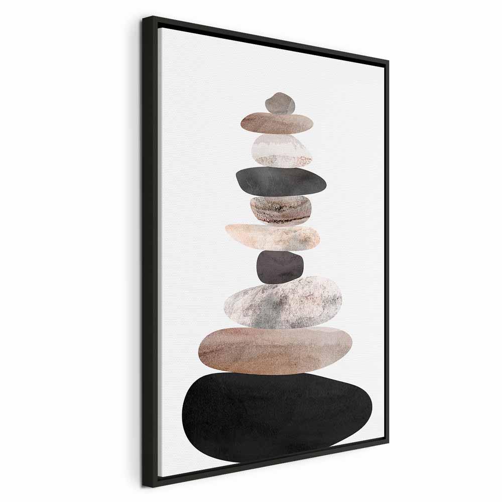 Abstrakt lærredsbillede Kunsten at skabe balance - 40 x 60 cm - I en sort træramme