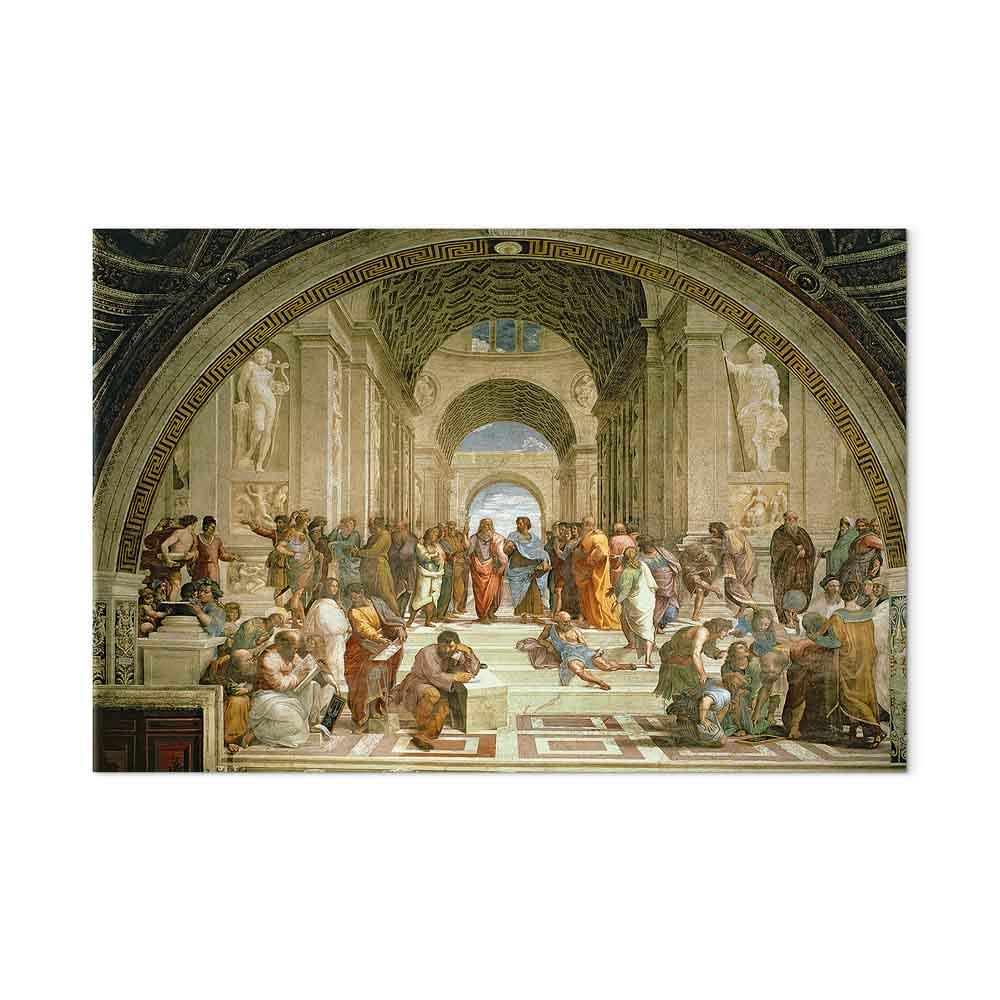 Raphael Skolen i Athen billede på lærred - 90 x 60 cm - Akustisk