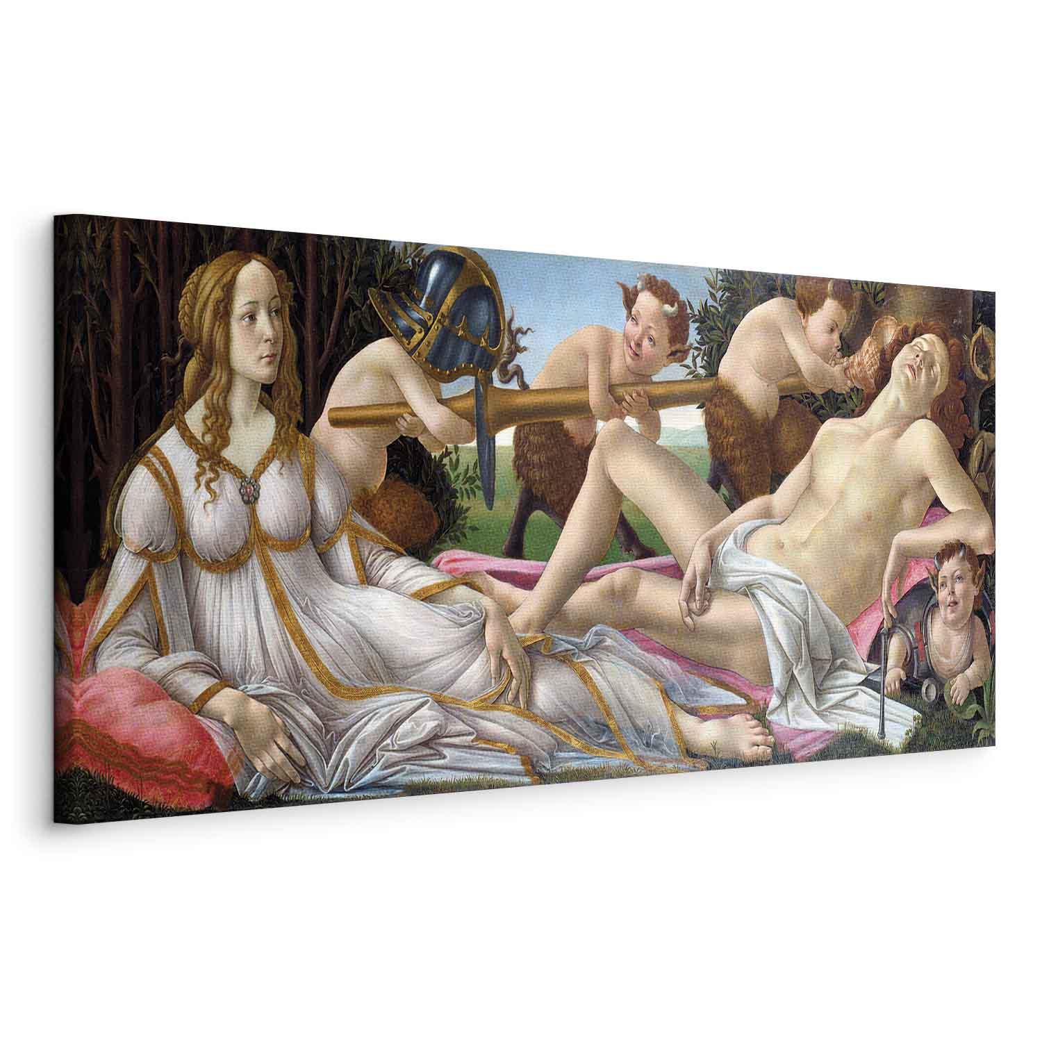 Sandro Botticelli Venus og Mars billede på lærred 100 x 40 cm - 100 x 40 cm - På italiensk lærred