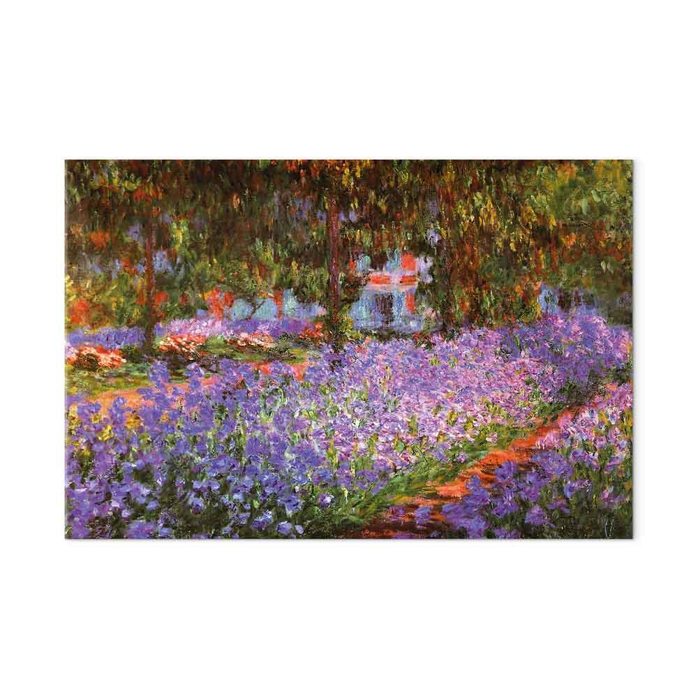 Claude Monet billede på lærred - Kunstnerens have i Giverny - 60 x 40 cm - Akustisk