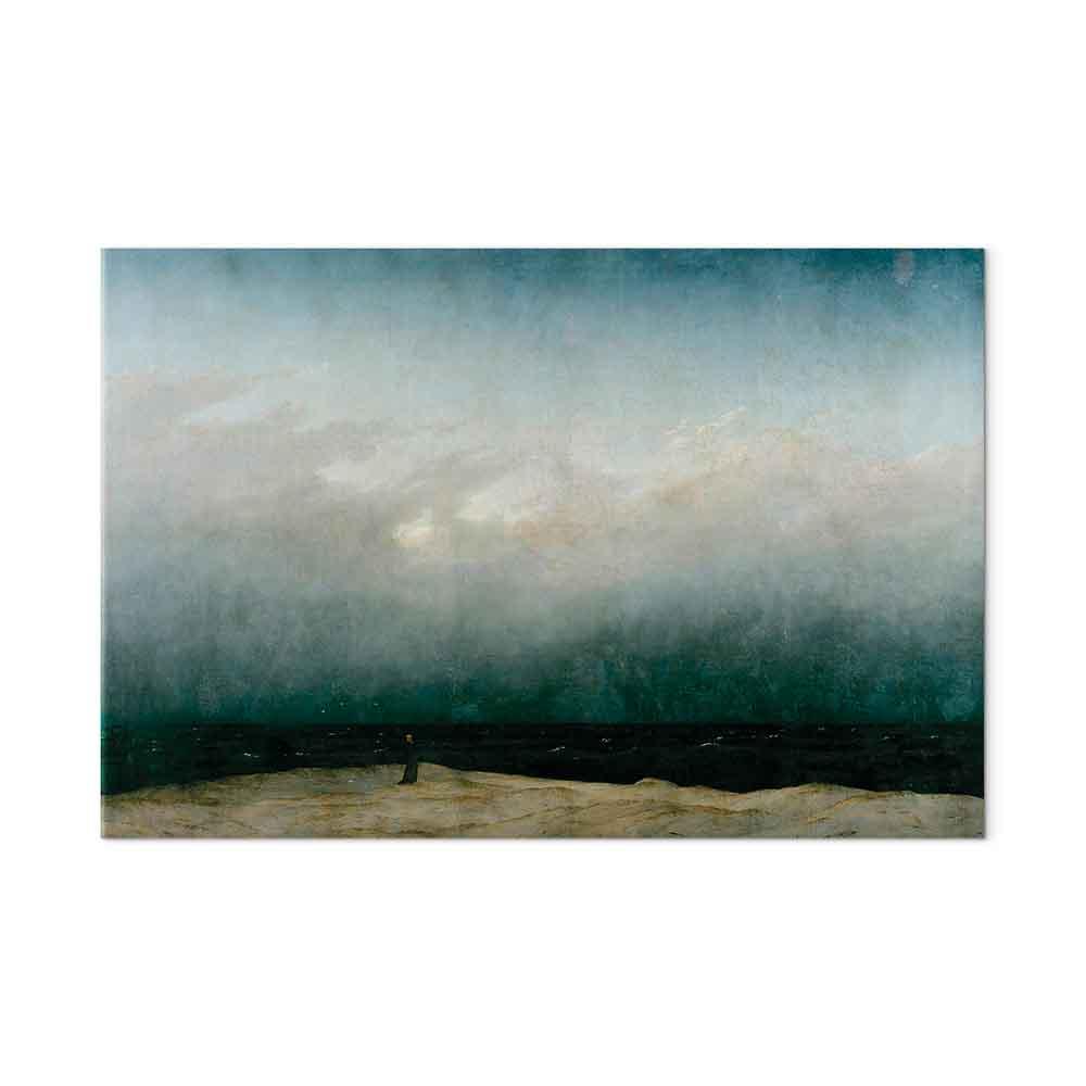 Caspar David Friedrich billede på lærred - Munken ved havet - 30 x 20 cm - Premium Print