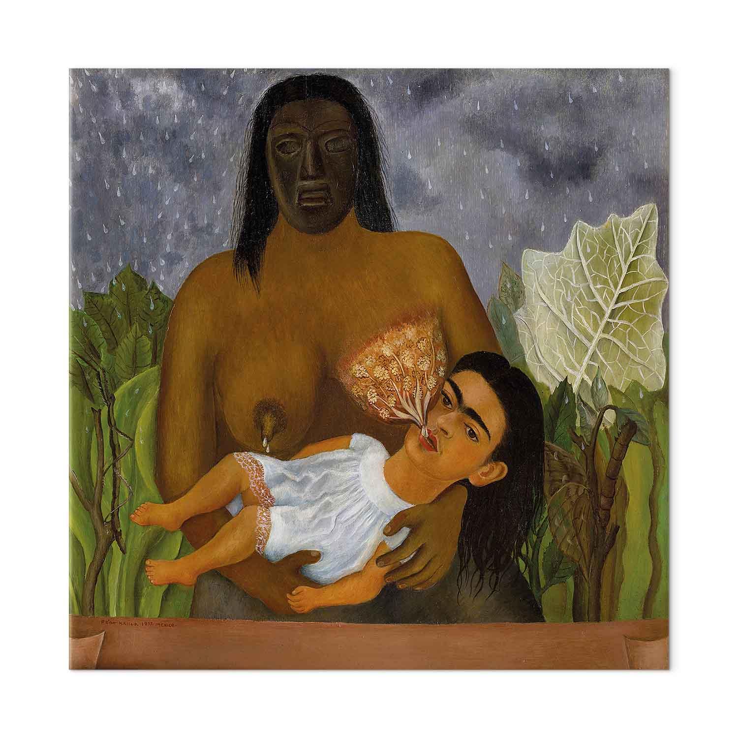 Frida Kahlo Min amme og jeg lærredsbillede 40 x 40 cm til 80 x 80 cm - 40 x 40 cm - Akustisk