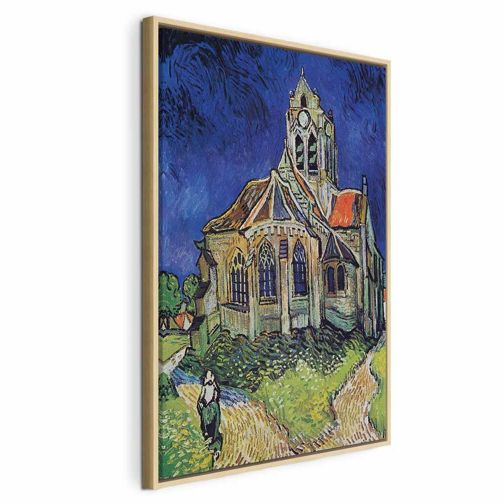 Vincent van Gogh lærredsbillede - Kirken i Auvers - 40 x 60 cm - I en naturlig træramme