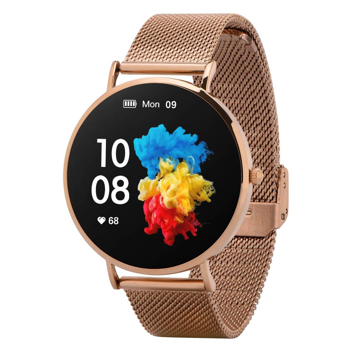 Garett Verona 2 smartwatch med stålmesh i guld