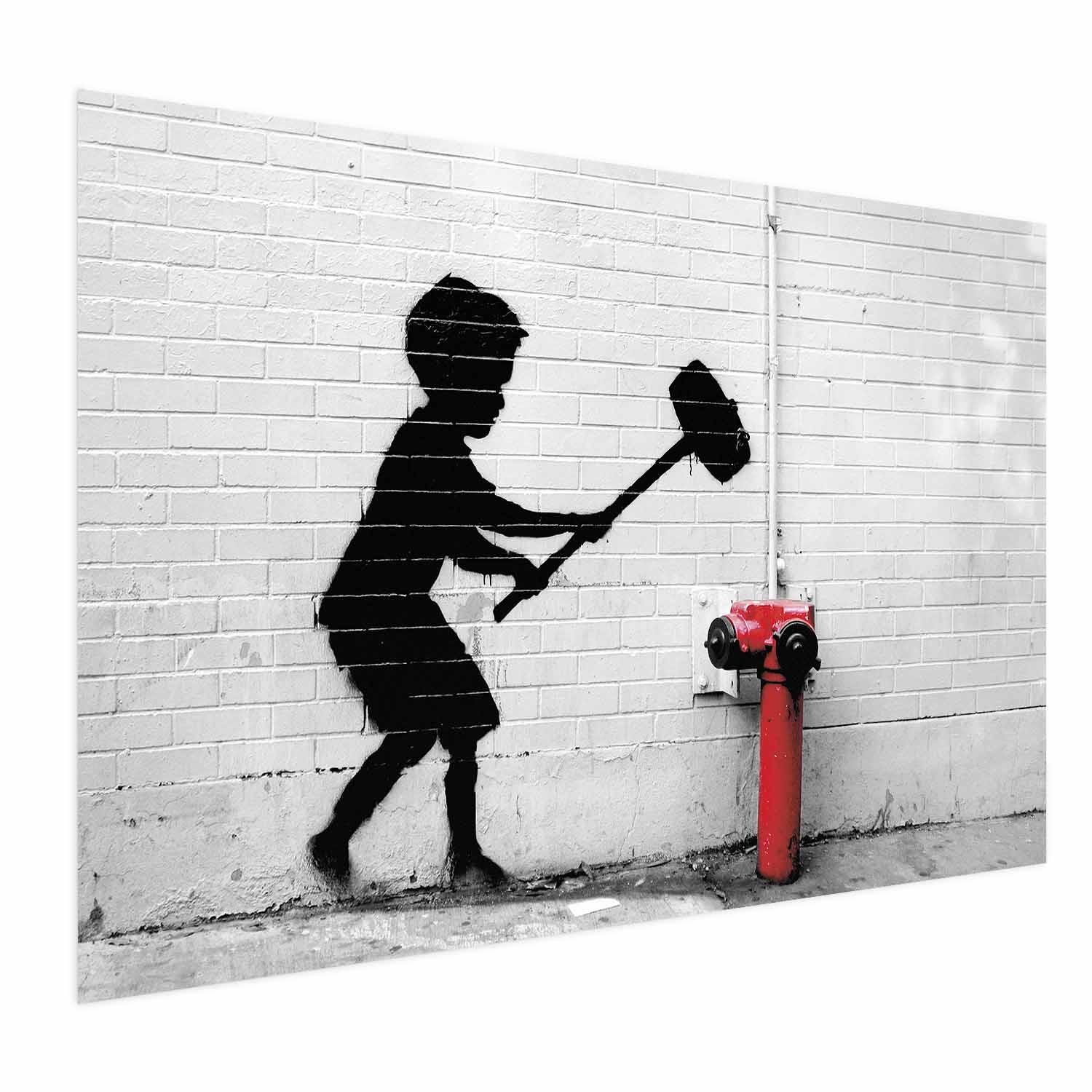 Plakat med gadekunst - Destroy the Fire Hydrant - 60 x 40 cm - Uden ramme