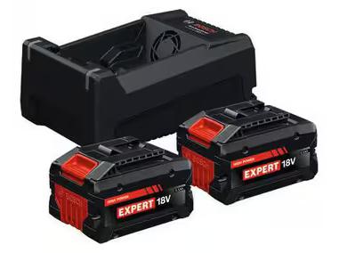 Bosch Powertools EXPERT starter set 2x EXBA 18V-55 + dual-voltage charger GAL 12V/18V-80 (black, 2x Li-ion battery 5.5Ah, AMPShare Alliance)