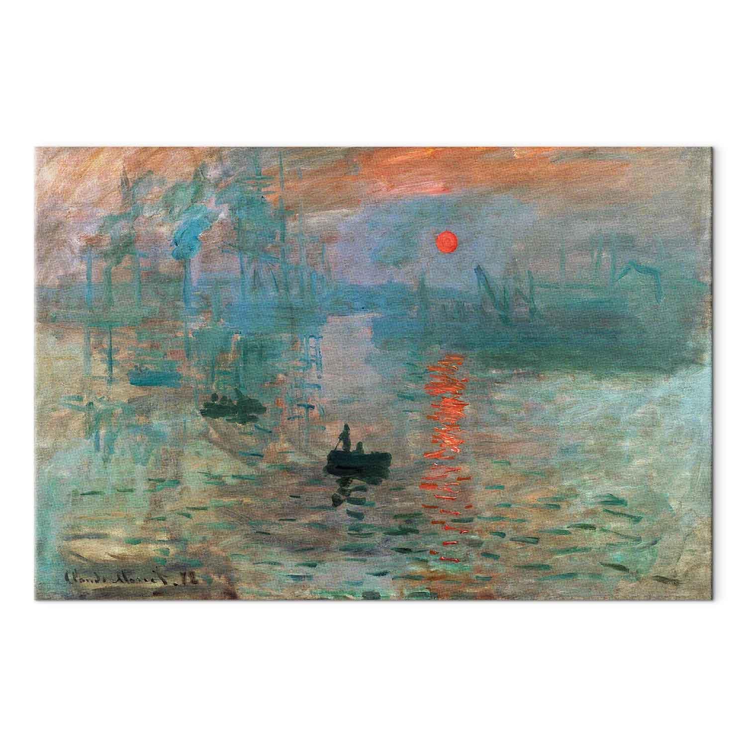 Claude Monet Impression, solopgang - billede på lærred - 30 x 20 cm - Premium Print