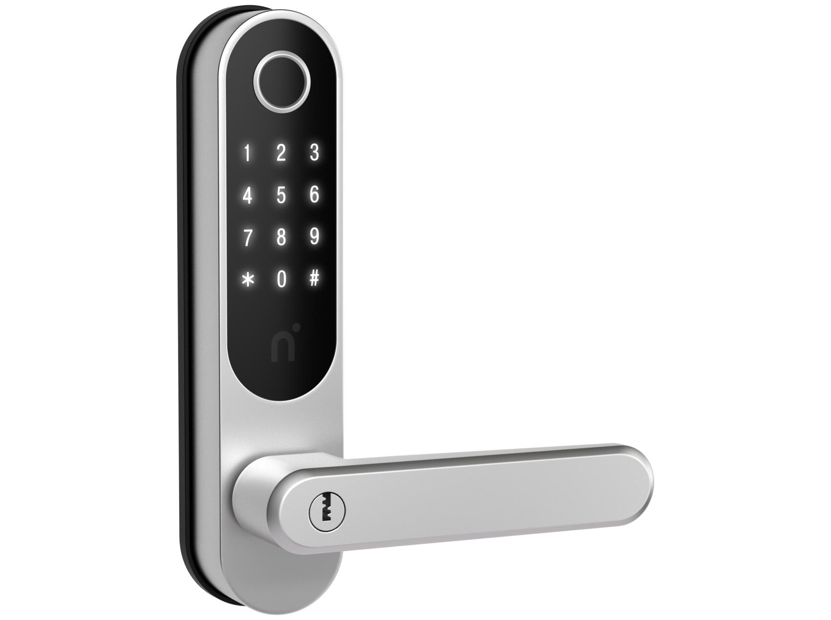 Nimly Touch Pro dørhåndtag med kodelås - sølv/sort