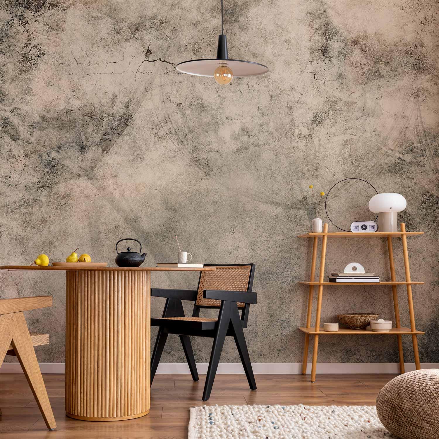 Fototapet Industrial Blow-balls med mælkebøtter og betonlook - 400 x 280 cm - Vandtæt